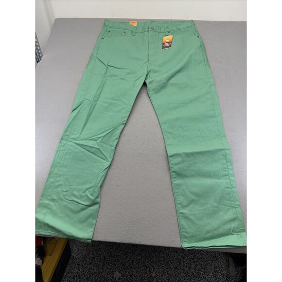 Levi's Other - Levis 501 Shrink To Fit Jeans Mens 40x32 Green Denim Button Fly NWT